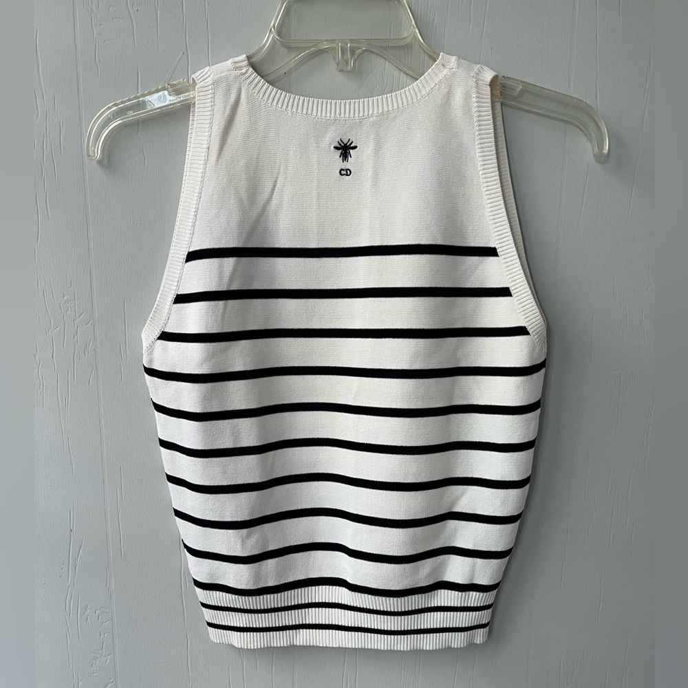 Christian Dior Silk/Cotton Striped Vest (US 8) - Picture 6 of 13